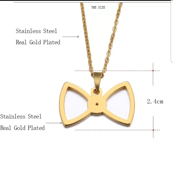 Stainless Steel Bow Necklace - Picture 3 of 3